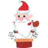 Дед Мороз прыгает в дымоход
