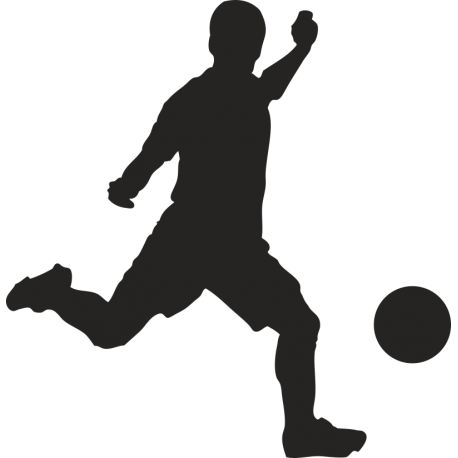 Футболист бьет по мячу