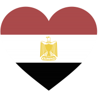 Сердце Флаг Египта (Египетский Флаг в форме сердца)