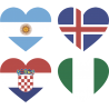 Тату Набор Группа Д (Сердца-Флаги Стран Участников Чемпионата Мира По Футболу 2018)
