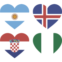 Тату Набор Группа Д (Сердца-Флаги Стран Участников Чемпионата Мира По Футболу 2018)