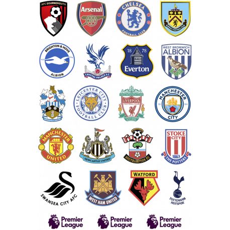 Стикерпак Логотипы Футбольных Клубов Английской Премьер Лиги 2017-2018